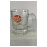 1960s small glass A&W root beer mug 3.25' tall