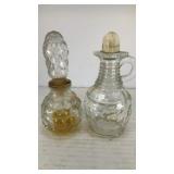 (2) vintage glass Avon bottles