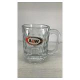 Medium glass A&W root beer mug 4.5' x 3'