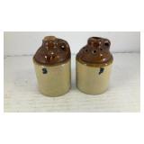 Mini crock jugs salt & pepper shakers 3' x 2'