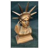 Metal Statue of Liberty bust coin bank