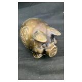 Cast metal West Jefferson Bank pig coin bank