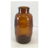 Amber glass wood-keg slat barrel vessel 5.5' x 3'