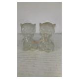 Clear plastic mice salt & pepper shakers