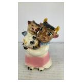 Porcelain heifer w/ calf salt & pepper shakers