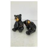 Porcelain black bear salt & pepper shakers