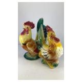 (2) Ceramic roosters 8' & 7' Tall