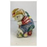 Fitz & Floyd ceramic Garden bunny canister 4.5' T