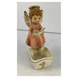 Vintage creamic Holy water font angel 5' T