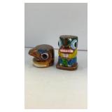 Totem poles ceramic salt and pepper shakers