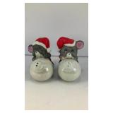 Christmas mice ornaments Salt & pepper shakers