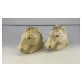 White horse heads ceramic salt and pepper shakers