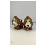 Basset hounds ceramic salt and pepper shakers