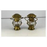 Vintage lanterns metal/glass salt & pepper shakers