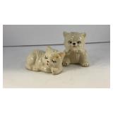 White cats ceramic salt and pepper shakers