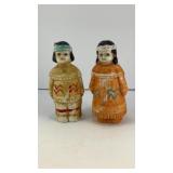 Native American couple salt & pepper shakers
