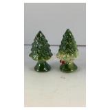 Christmas trees ceramic salt and pepper shakers