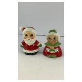 Santa and Mrs Claus ceramic salt & pepper shakers
