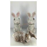 (3) ceramic rabbits 8' x 3' x 2.5'