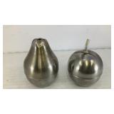 Metal fruit-shaped salt & pepper shakers