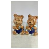 Ceramic bears w/ bubbles salt & pepper shakers