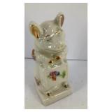 Porcelian pig bank w/ flowers 5.5' T
