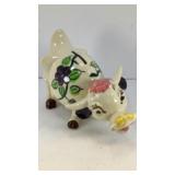 Ceramic Cow bank w/ flowers 6' L