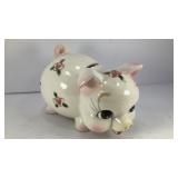 Creamic Piggy bank w/ roses 6' L