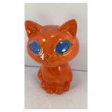 Ceramic orange cat bank 6.5' T