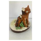 Fawn by stump ceramic votive candle holder