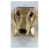 Ceramic hound dog head planter/vase