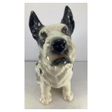 Ceramic Scottish Terrier sculpture (ear repair)