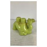 Plastic green camel salt & pepper hump shakers