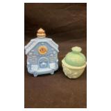Vintage Avon bottles and powder satchet