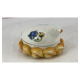 Ceramic bird in nest trinket box 3' x 2'