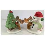 (2) Christmas mice figurines 4' x 3' x 2'