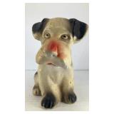 Vintage chalkware carnival dog figurine