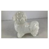 Avon 'Royal Pekingese' white dog glass bottle