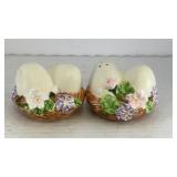 Avon ceramic eggs in nests salt & pepper shakers