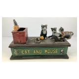 8' Cat and Mouse cast iron mechanical bank