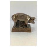 5' cast iron Rath Employee Credit Union piggy bank