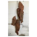 Stringer of (5) fish terracotta hanging wall decor