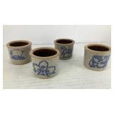 (4) mini stoneware crocks 1.75' x 1.5'