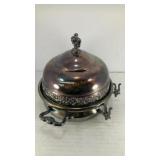 Quadruple silver plated serving dish w/ lid