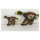 (2) Mallard duck ceramic hanging planters