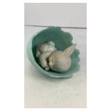 ENESCO Sleeping rabbit in egg 2.5' L