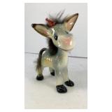 5' x 4.5' ceramic donkey with faux fur mane/tail