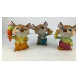 (3) Homco ceramic mice with food 3.5' x 3'
