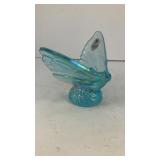 Fenton Art Glass blue iridescent butterfly figure