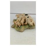 4' x 1.5' Mama pig with baby pigs ceramic figurine